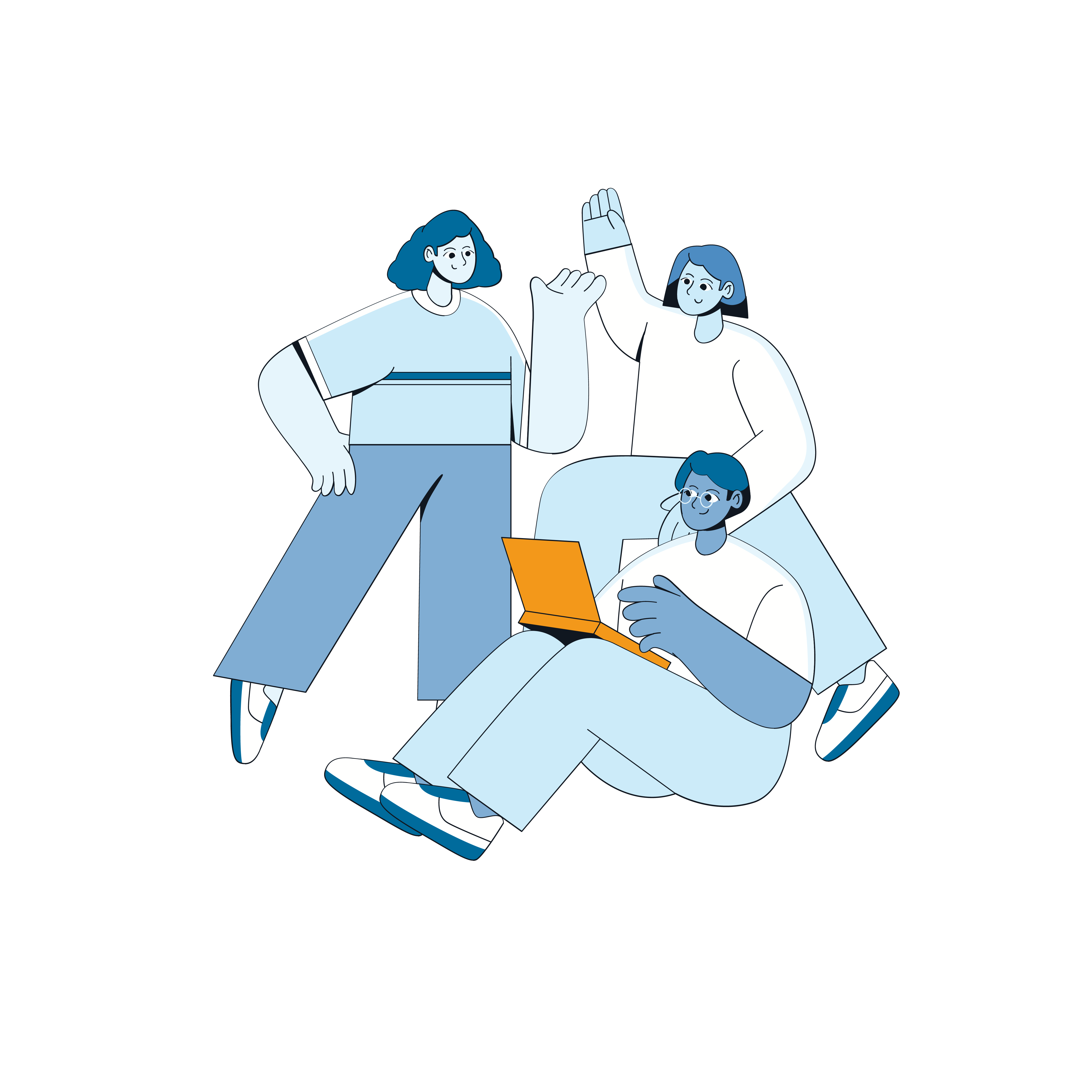 Illistrasjon av glade ungdommer