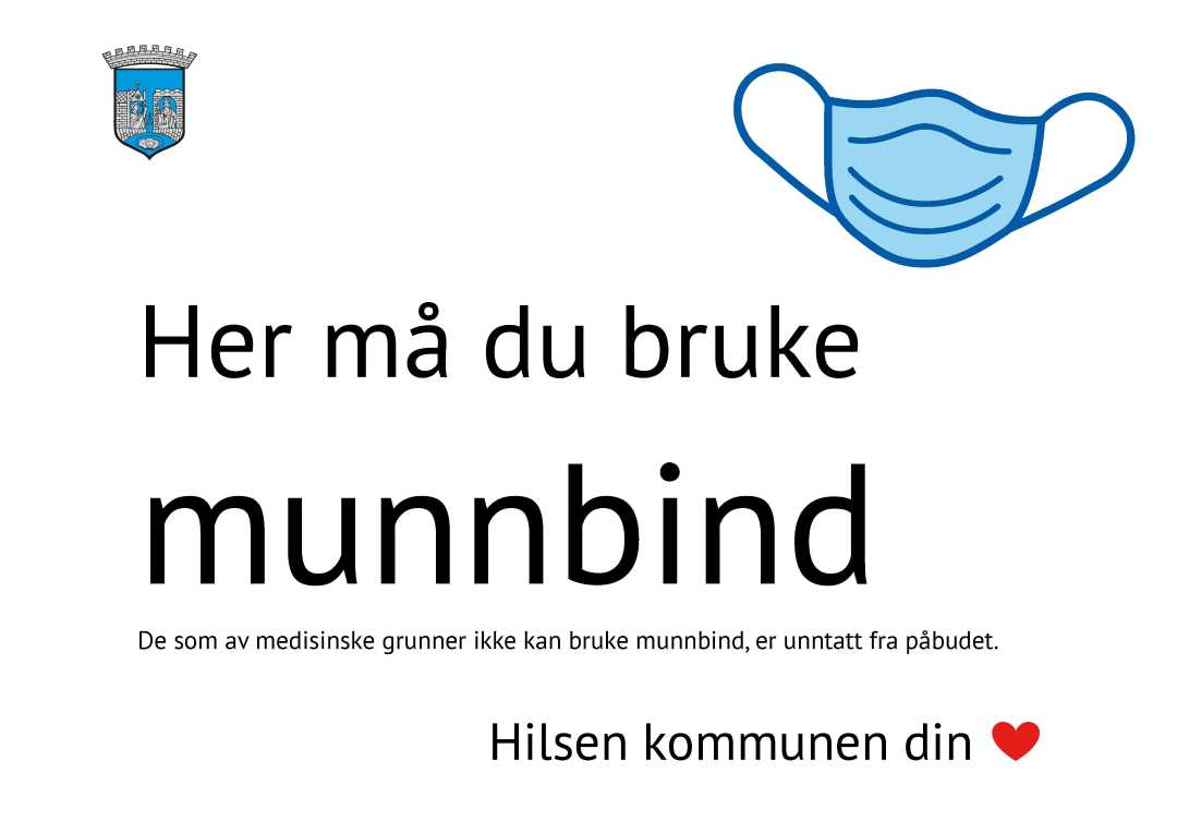 Munnbindplakat på norsk