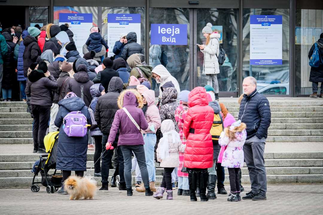 Українські біженці в Ризі, Латвія.